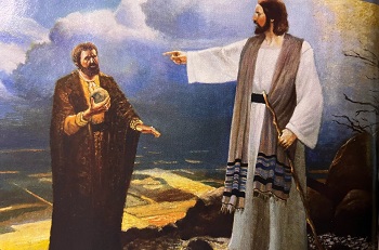Jésus résiste fermement au Diable en lui criant les Saintes Ecritures