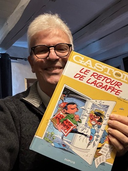 Michel présente le dernier livre de Gaston Lagaffe