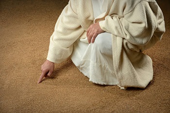 Jésus écrivant par terre