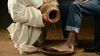 Jésus lave les pieds des disciples